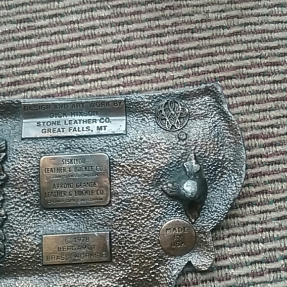 Hand tooled leather belt mens - Picture 5 of 6